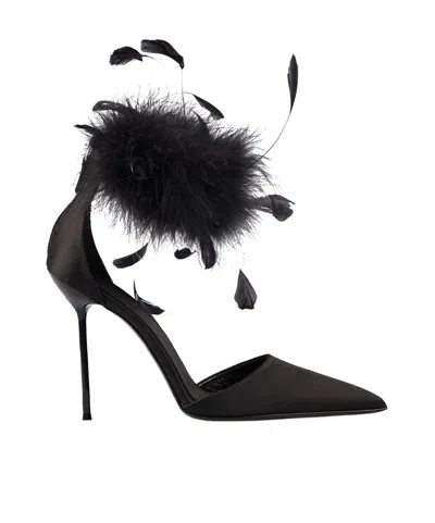Paris Texas Lidia Feather Ankle Strap Pumps