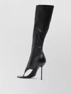 Paris Texas Lidia Knee High Thong Open Toe Boots In Black