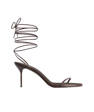 Paris Texas Lidia Lace-up Heeled Sandals In Black