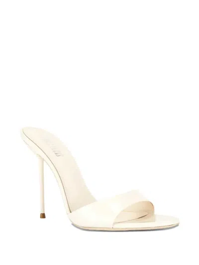 Paris Texas Lidia Leather Heeled Sandals In White