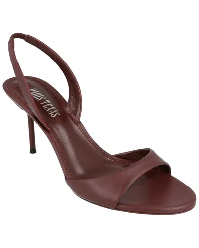 Paris Texas Lidia Leather Slingback Sandal In Burgundy