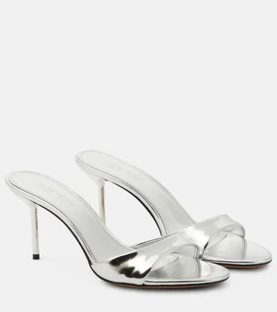 Paris Texas Patent Leather Lidia Mules 70 In Silver