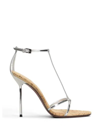Paris Texas Lidia Metallic-effect T-bar Sandals In Multi