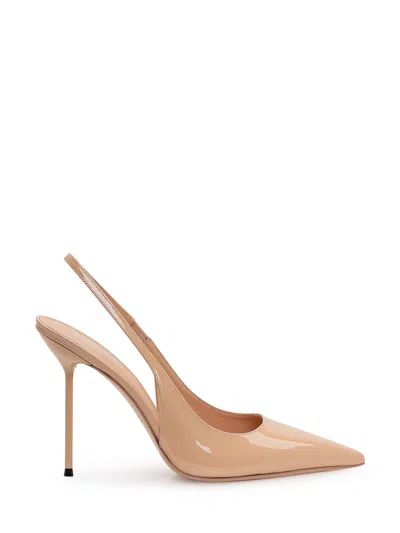 Paris Texas Lidia Mini Slingback Heels In Neutral