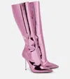 Paris Texas Lidia Mirrored Leather Knee-high Boots In Pink