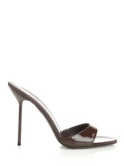 Paris Texas Sophisticated Stiletto Slippers With Wide Front Strap In Brown