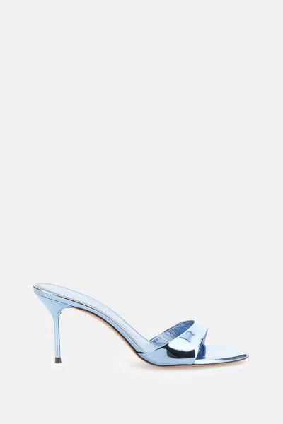 Paris Texas Light Blue Patent Leather Mule Sandals