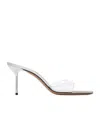 Paris Texas Transparent Lidia Mule 70 Heeled Sandals In White