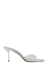 Paris Texas Lidia Transparent-strap Metallic-effect Sandals In Silver