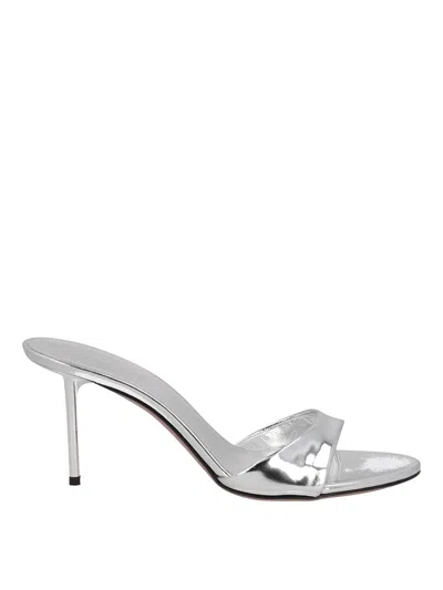 Paris Texas Lidia Mule  In Mirrored Leather In Silver
