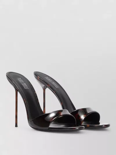 Paris Texas Lidia Mule Tortoiseshell Patent Leather Stiletto In Black