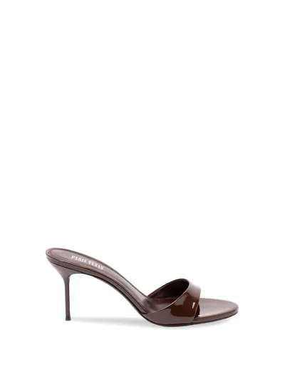 Paris Texas Patent-finish Stiletto-heel Mules In Brown
