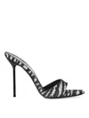 Paris Texas Lidia Zebra-print Canvas Mules In Multi