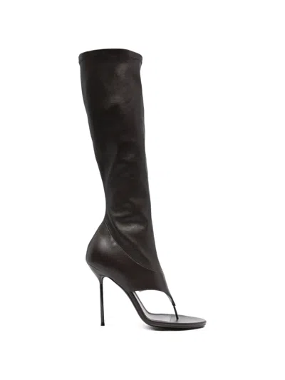 Paris Texas Lidia Open-toe Boots In Brown
