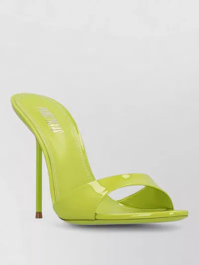 Paris Texas Lidia Open Toe Patent Finish Sandals In Green