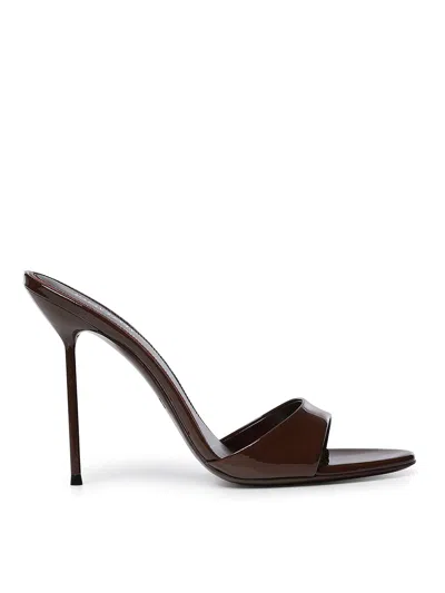 Paris Texas Lidia Patent Leather Mule In Brown