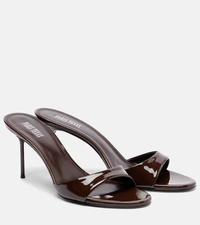 Paris Texas Lidia Patent Leather Mules In Brown