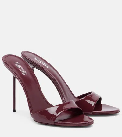 Paris Texas Lidia Patent Leather Mules In Burgundy