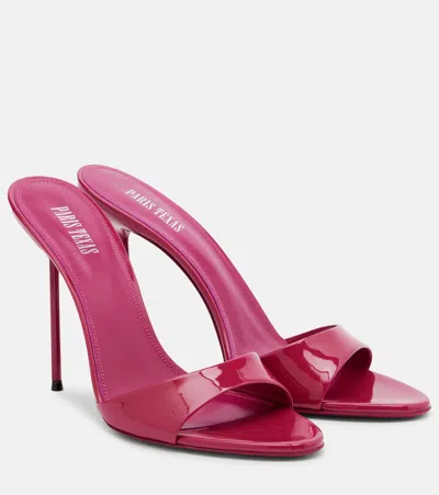 Paris Texas Lidia Patent-leather Mules In Pink