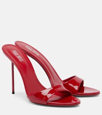 Paris Texas Lidia Patent Leather Mules In Red