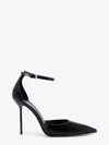 Paris Texas Arrow Toe Heeled Shoes With Delicate Ankle Strap In Black