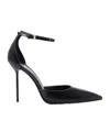 Paris Texas Arrow Toe Heeled Shoes With Delicate Ankle Strap In Black