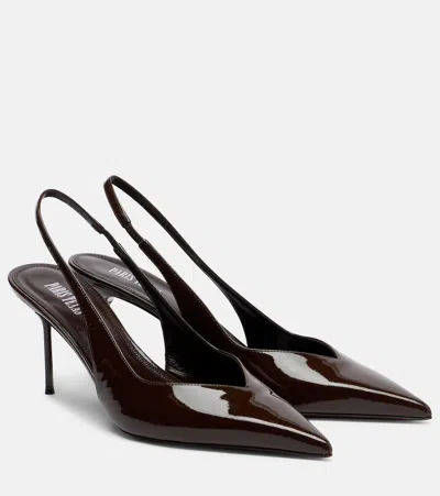 Paris Texas Lidia Patent Leather Slingback Pumps In Brown