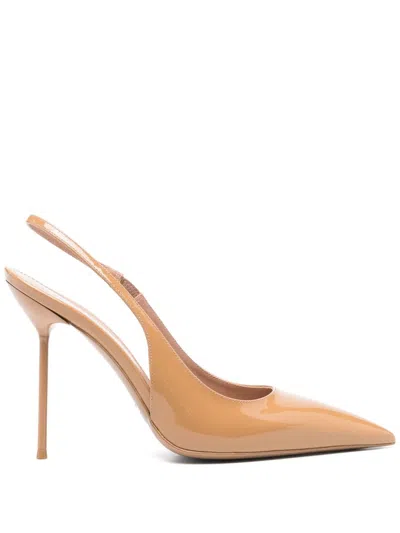 Paris Texas Lidia Patent Leather Slingback Pumps In Sand