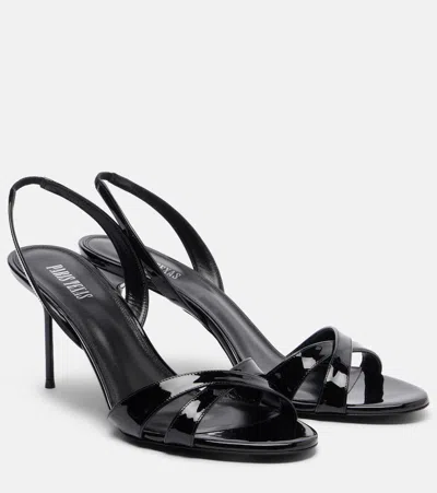 Paris Texas Lidia Patent Leather Slingback Sandals In Black