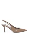 Paris Texas Lidia Patent Leather Slingbacks In Brown