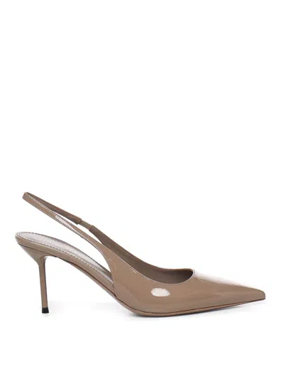 Paris Texas Lidia Patent Leather Slingbacks In Brown