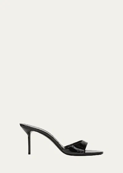 Paris Texas Lidia Patent Stiletto Mule Sandals In Black