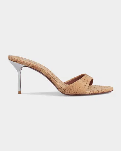 Paris Texas Lidia Patent Stiletto Mule Sandals In Brown