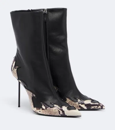 Paris Texas Lidia Queen Of Hearts Leather Ankle Boots In Gold