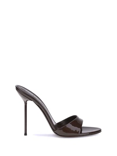 Paris Texas Sophisticated Stiletto Slippers With Wide Front Strap In Brown