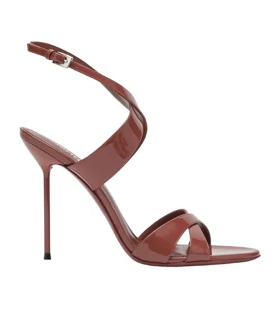 Paris Texas Lidia Sandals In Desert Rose Patent Leather In Brown