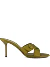 Paris Texas Lidia Satin Cross-strap Sandals In Green