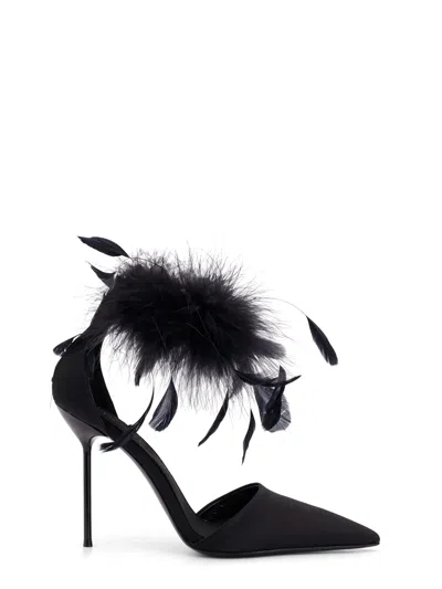Paris Texas Lidia Satin Sandals With Feather Detail