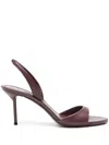 Paris Texas Slingback Sandals In Rouge Noir Leather In Burgundy