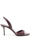 Paris Texas Slingback Sandals In Rouge Noir Leather In Burgundy