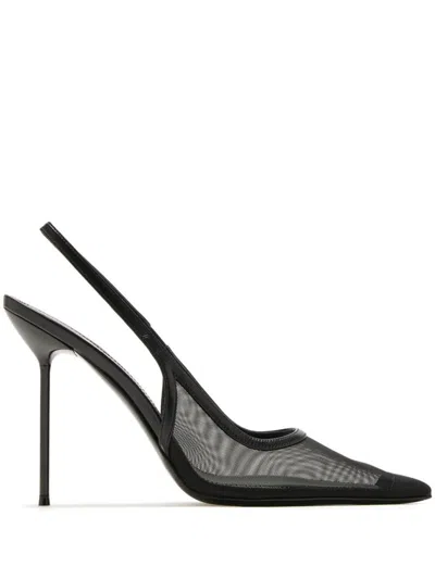 Paris Texas Lidia 105 Mesh Slingback Pumps In Black