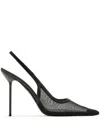 Paris Texas Lidia 105 Mesh Slingback Pumps In Black