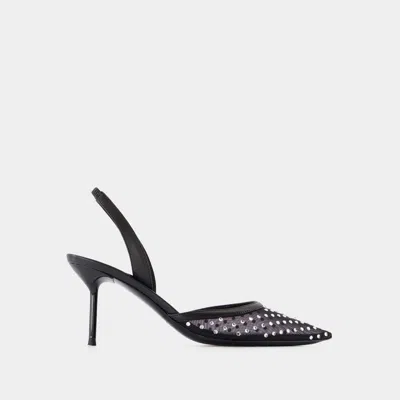 Paris Texas Lidia 80 Embellished Mesh Slingback Pumps In Black