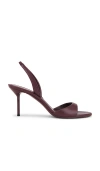 Paris Texas Slingback Sandals In Rouge Noir Leather In Burgundy