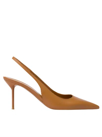 Paris Texas Lidia Slingback Heels In Tan In Multi