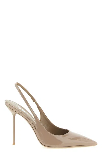 Paris Texas Lidia Patent-leather Slingback Pumps In Neutral