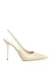 Paris Texas Lidia Slingback Patent Pumps Beige In White