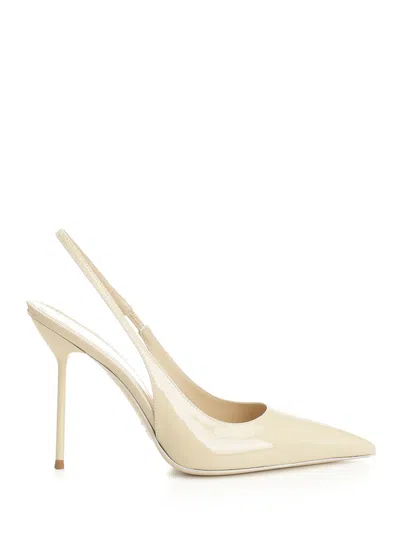 Paris Texas Lidia Slingback Patent Pumps Beige In White