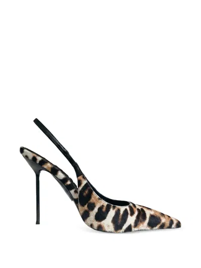 Paris Texas Lidia Slingback Pumps In Animal Print