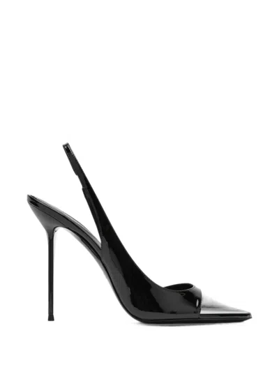 Paris Texas Black Lidia Slingback Heeled Sandals